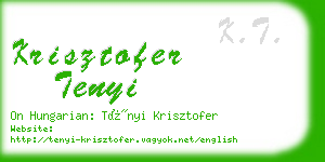 krisztofer tenyi business card